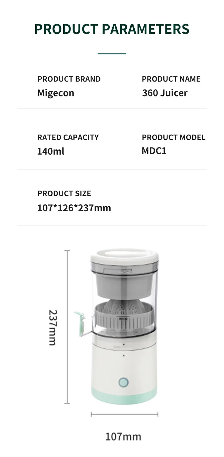 Portable USB Juicer Cup – Rechargeable Smoothie Blender